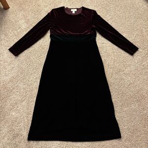 Vintage Talbots Dress Womens SP Multi Velvet Stretch A-Line Holiday Made in USA